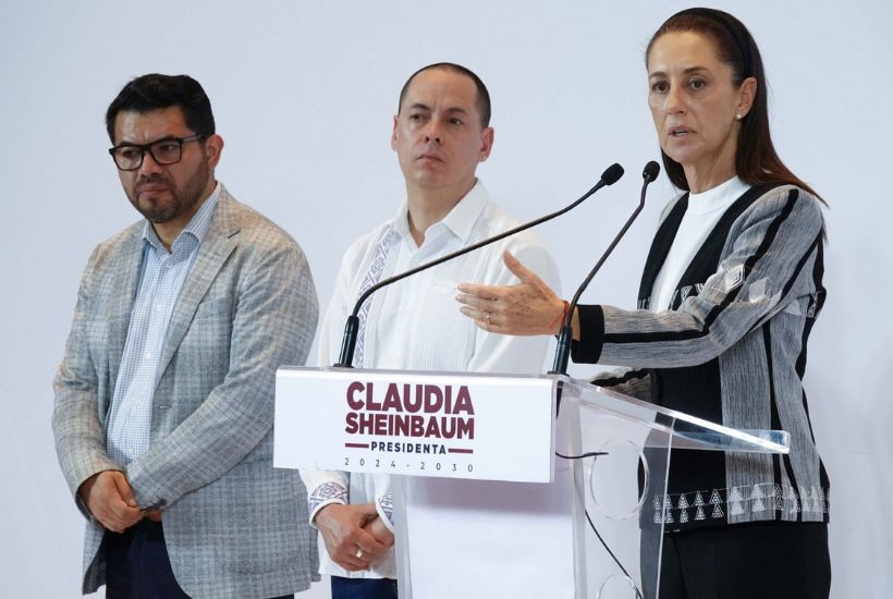 Carlos Augusto Morales, José Merino y Claudia Sheinbaum.