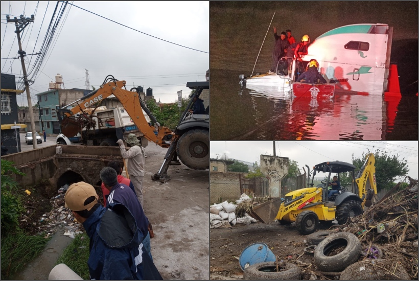 Autoridades de los tres niveles apoyan en labores de limpieza y retiro de escombro en Cuautitlán Izcalli.