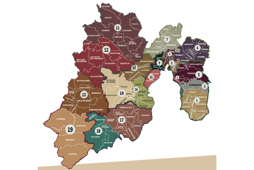 Dividen al Edomex en 19 regiones administrativas
