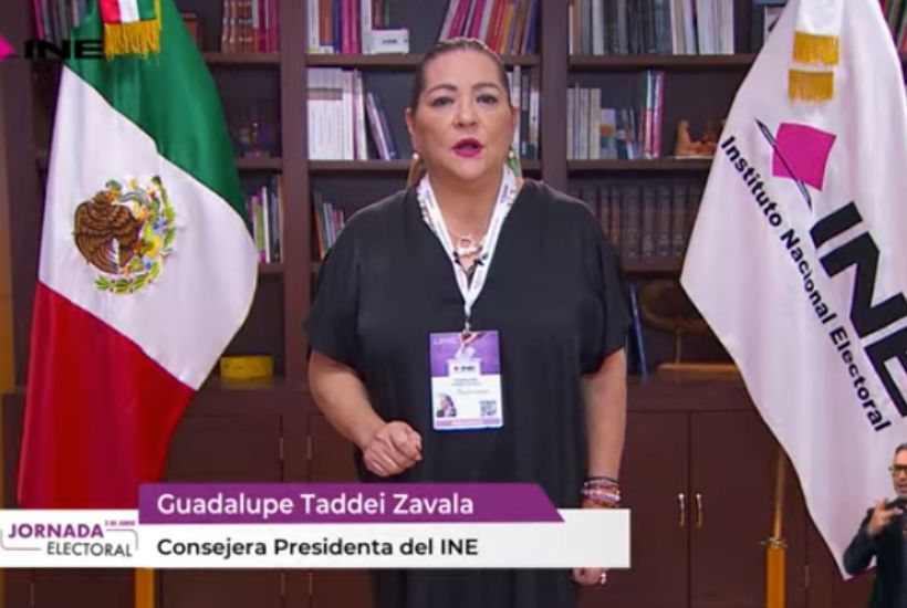 Guadalupe Taddei, consejera presidenta del INE, en su primer informe a la ciudadanía este 2 de junio.