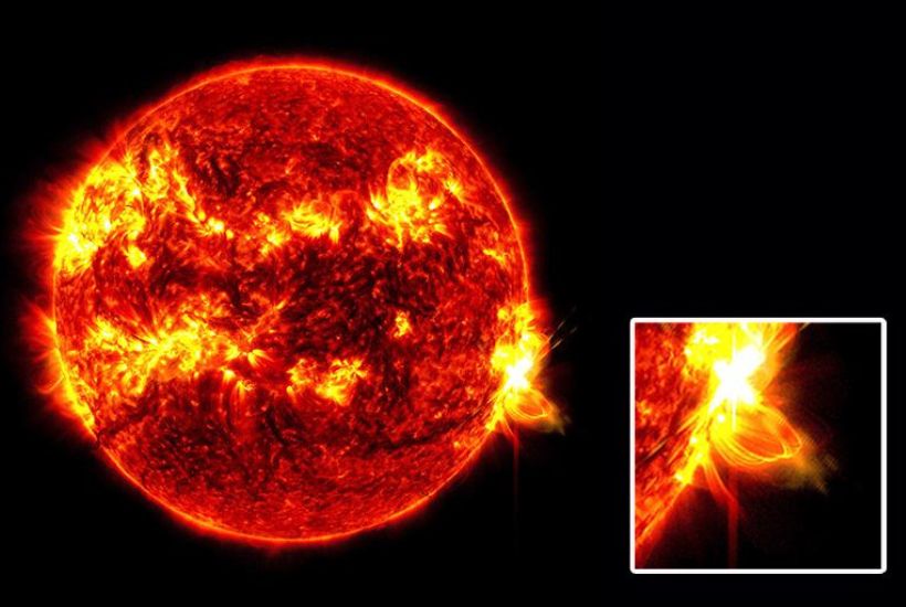 Imagen de la llamarada solar del 14 de mayo de 2024 a las 12:51 ET captada por el Observatorio de Dinámica Solar de la NASA. Foto: @NASAsun 